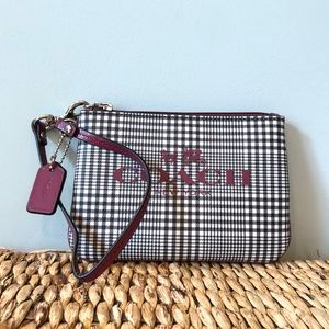 Coach Plaid Wristlet
